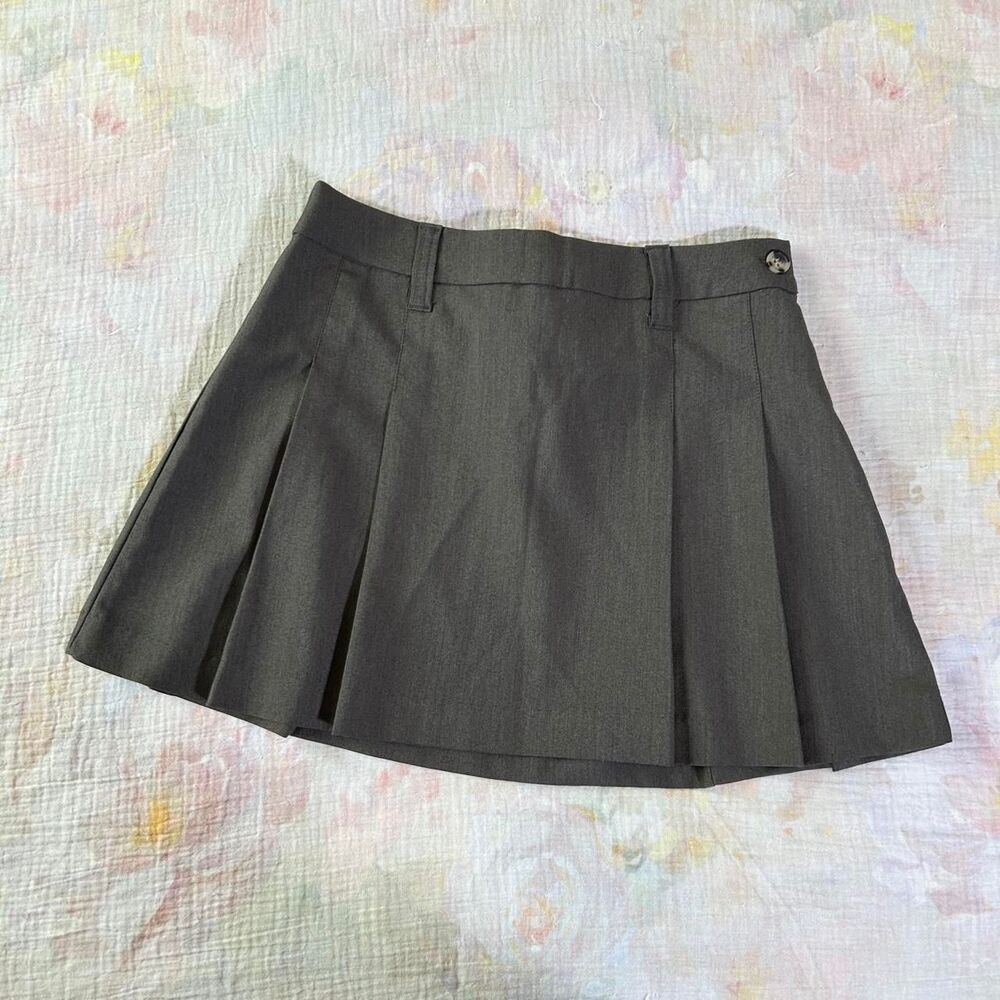 H&M office siren gray pleated mini skirt S